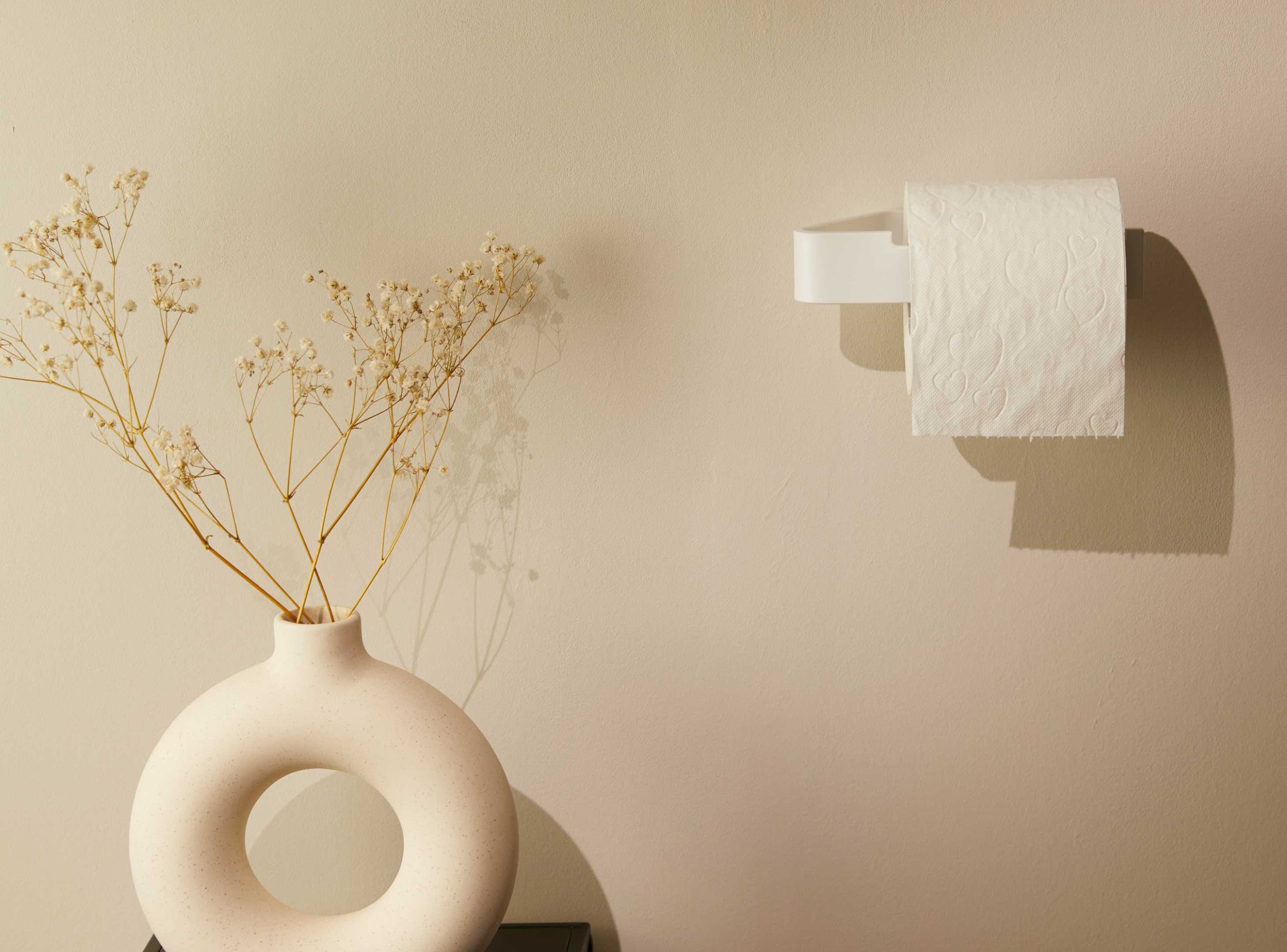 Designfabrik Hamburg Toilettenpapierhalter ohne Bohren weiß, Klorollenhalter selbstklebend