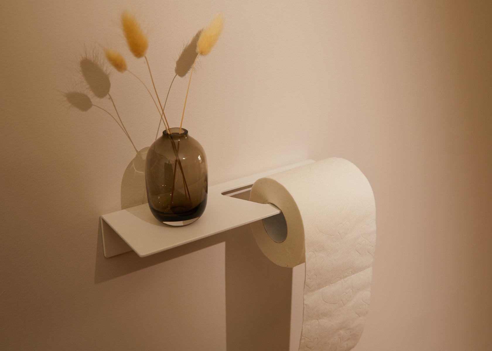 Designfabrik Hamburg Toilettenpapierhalter mit Ablage Weiß