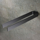 Designfabrik Hamburg zweiarmiger Handtuchhalter doppelarm feststehend Wandmontage 42cm schwarz