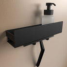 Anzeige_Render Designfabrik Hamburg Duschablage ohne Bohren Badregal Wandmontage selbstklebend schwarz 30cm