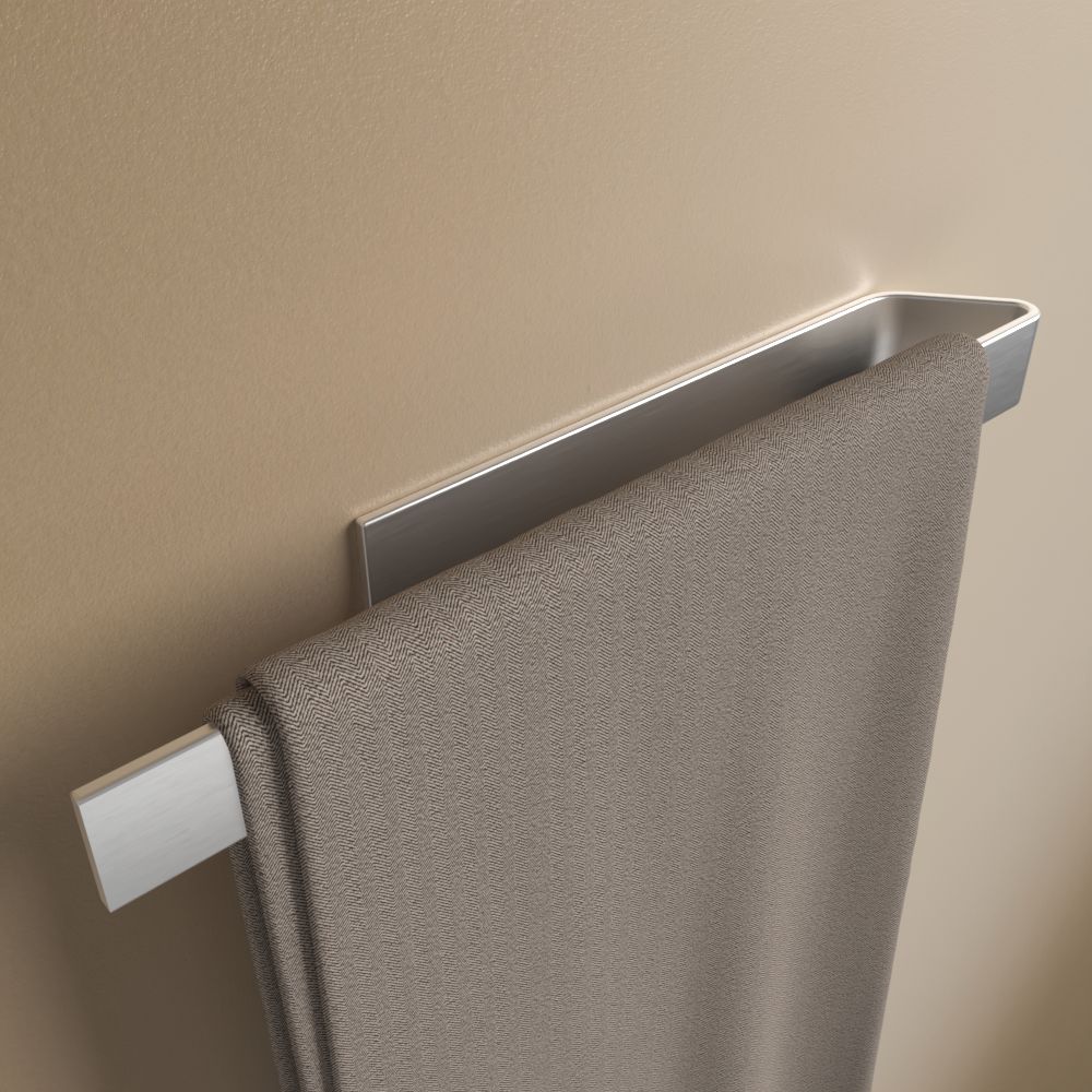 Anzeige_Render Designfabrik Hamburg Selbstklebender towel holder No drilling 40 cm silber stainless steel optik