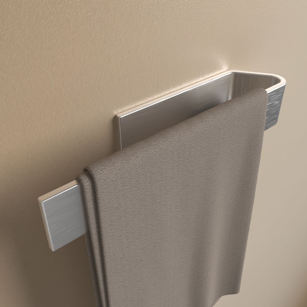 Anzeige_Render Designfabrik Hamburg Selbstklebender towel holder No drilling 22 cm silber stainless steel optik