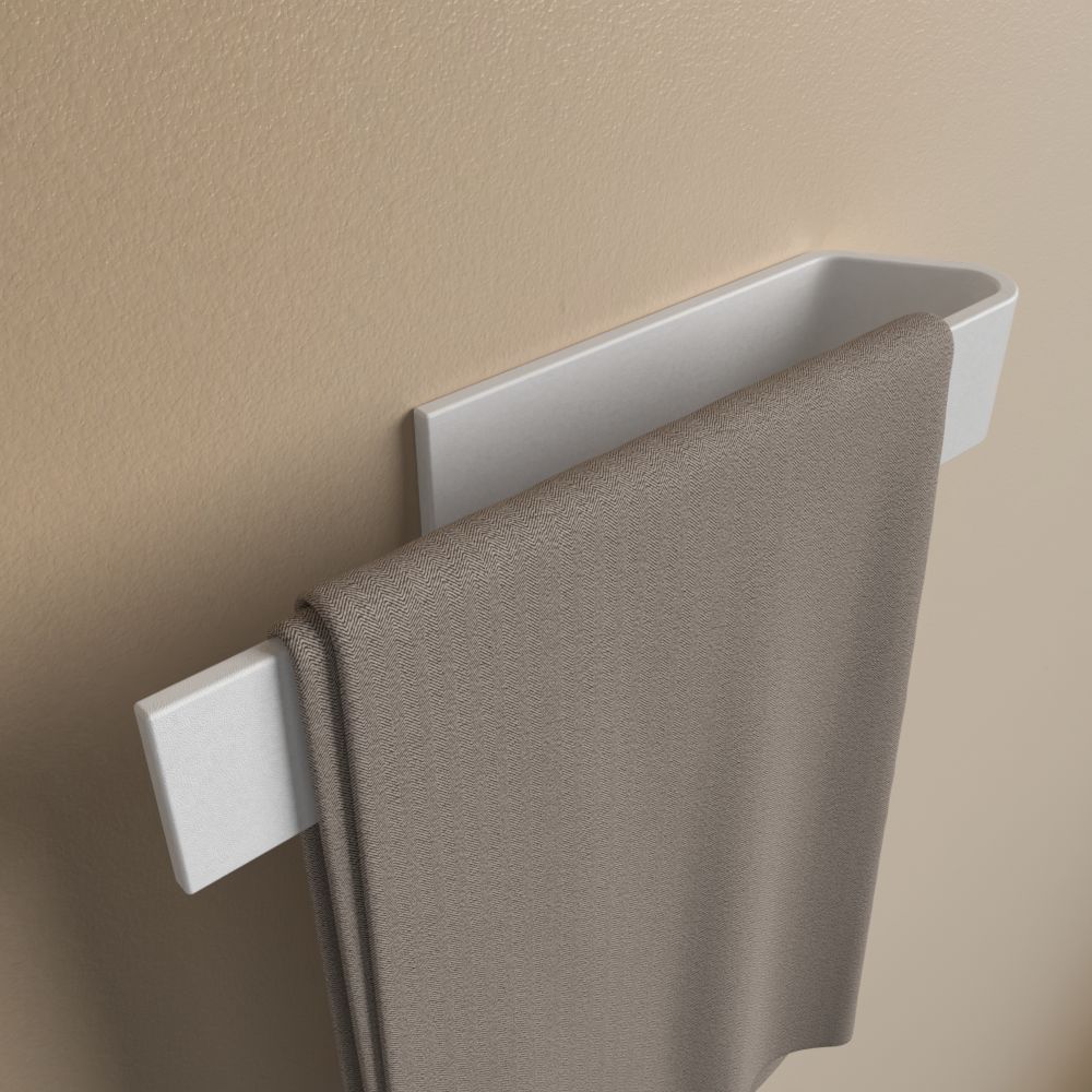 Anzeige_Render Designfabrik Hamburg Selbstklebender towel holder No drilling 22 cm weiß