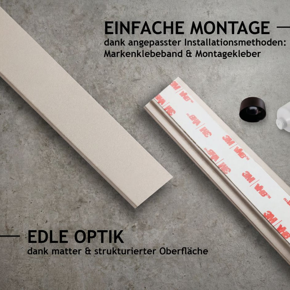 Designfabrik Hamburg Hakenleiste ohne Bohren für die Küche zum Aufhängen von Küchenutensilien Beige
