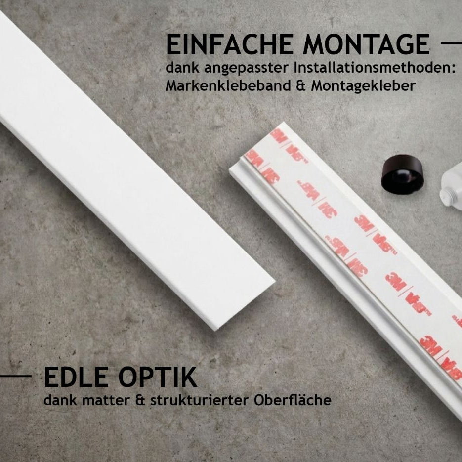 Designfabrik Hamburg Hakenleiste ohne Bohren für Kochutensilien zum Ankleben in der Küche mit verschiebbaren Haken