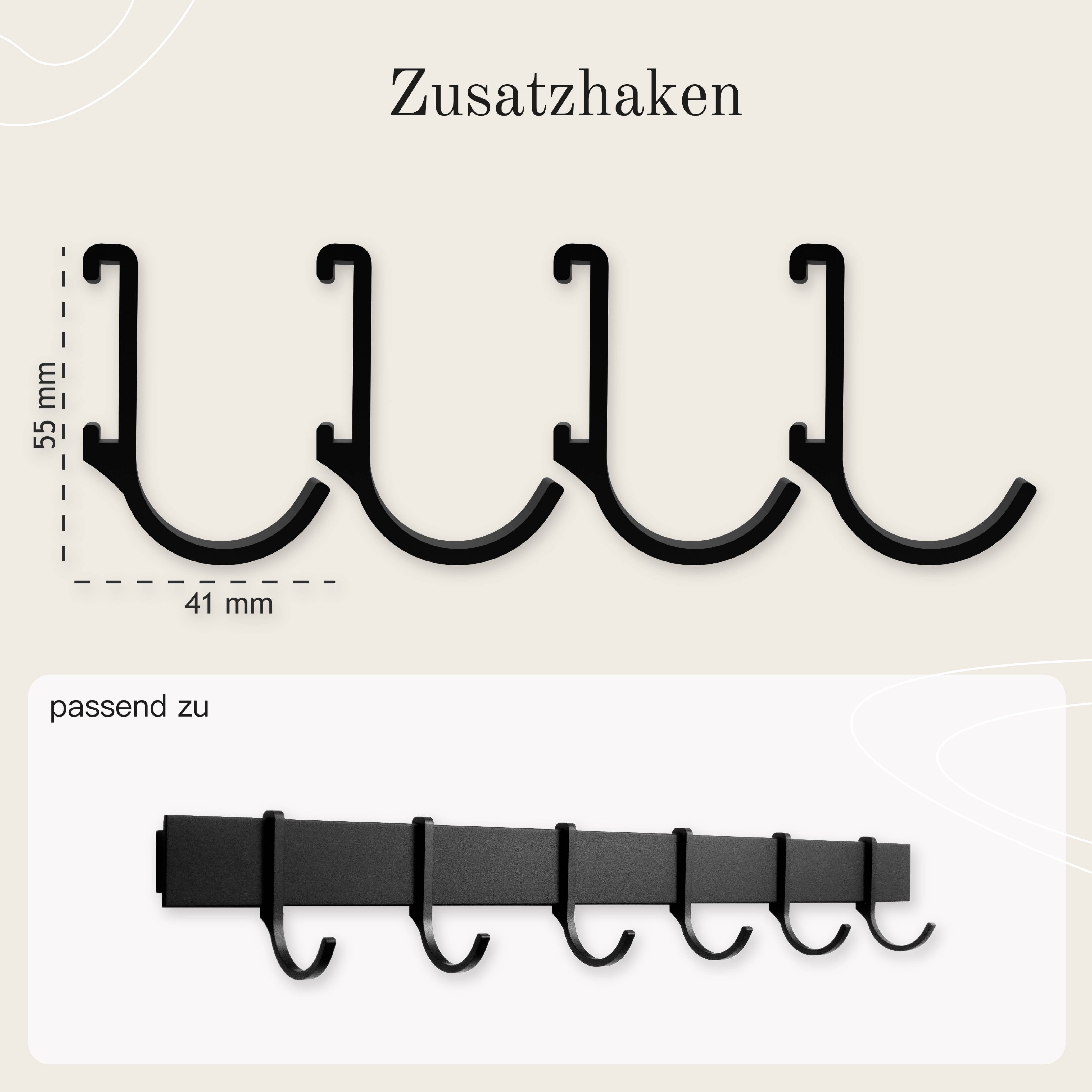 Designfabrik Hamburg Hakenleiste Küche Zusatzhaken schwarz