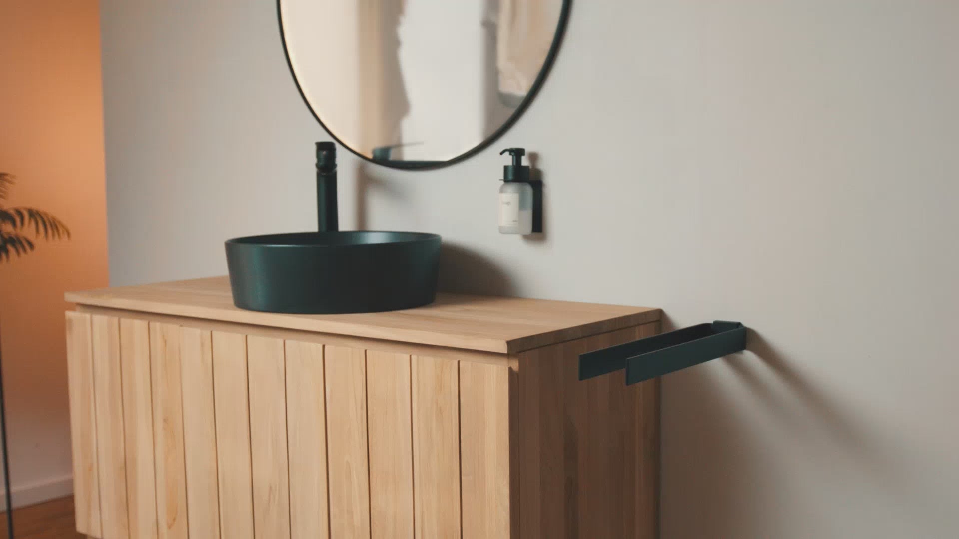 Designfabrik Hamburg Handtuchhalter zweiarmig Handtuchstange doppelarm schwarz matt 42cm