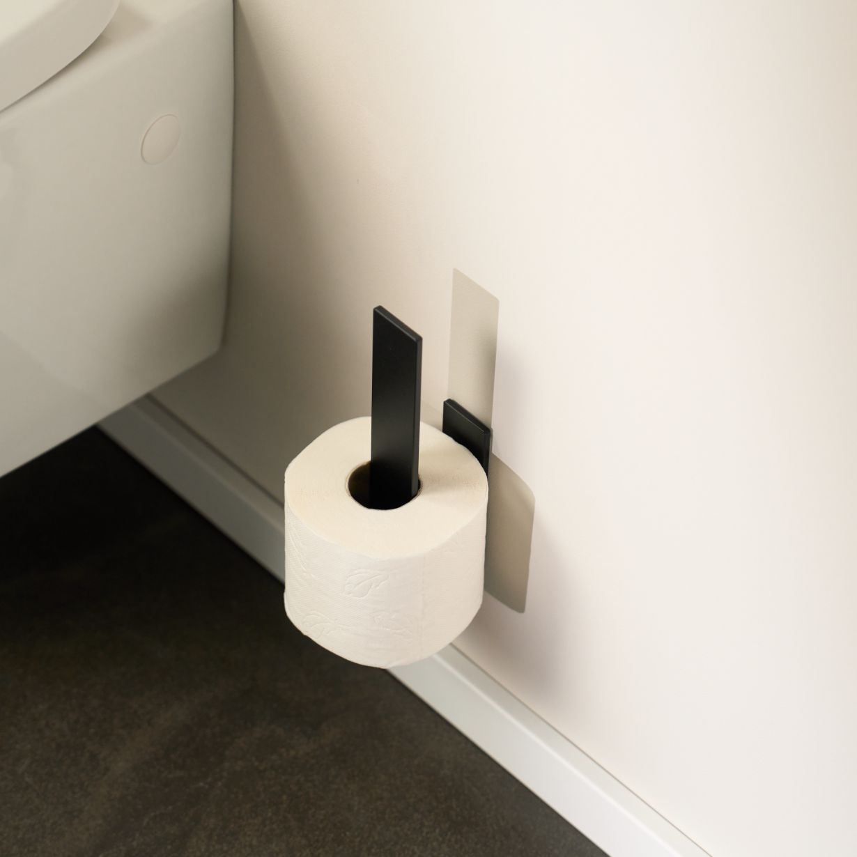 Designfabrik Hamburg Ersatzrollenhalter für Toilettenpapier zum Kleben ohne Bohren