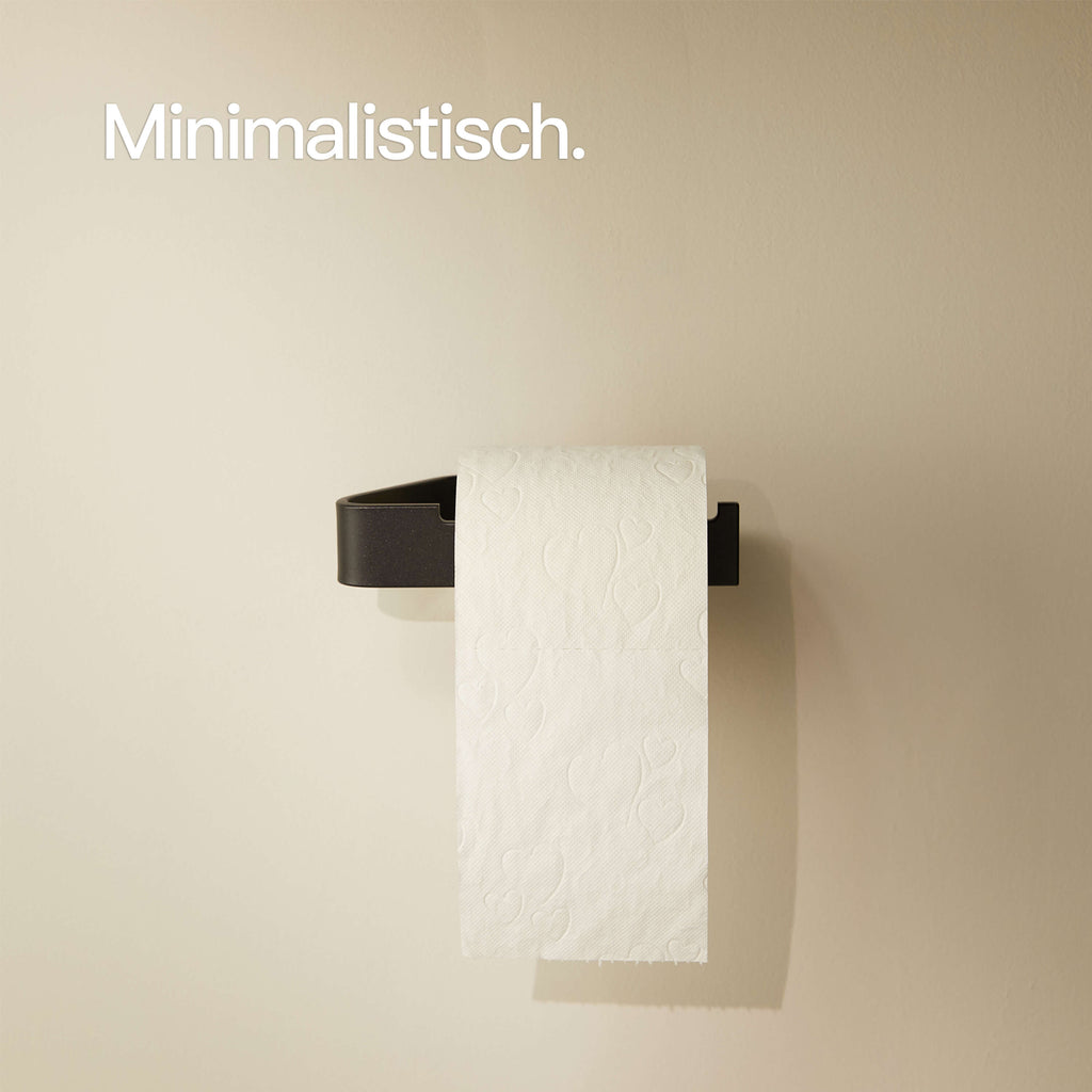 Designfabrik Hamburg selbstklebender Toilettenpapierhalter Klorollenhalter ohne Bohren schwarz