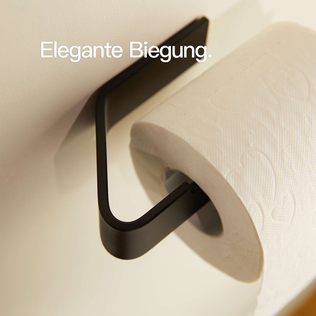 Designfabrik Hamburg selbstklebender Toilettenpapierhalter Klorollenhalter ohne Bohren schwarz