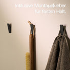 Designfabrik Hamburg selbstklebender Handtuchhaken ohne Bohren, Design Klebehaken in schwarz matt