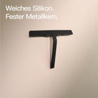 Designfabrik Hamburg Duschabzieher aus Silikon mit selbstklebender Wandhalterung und Hängehalterung schwarz matt