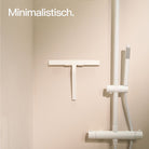 Designfabrik Hamburg Duschabzieher aus Silikon mit selbstklebender Wandhalterung und Hängehalterung weiß