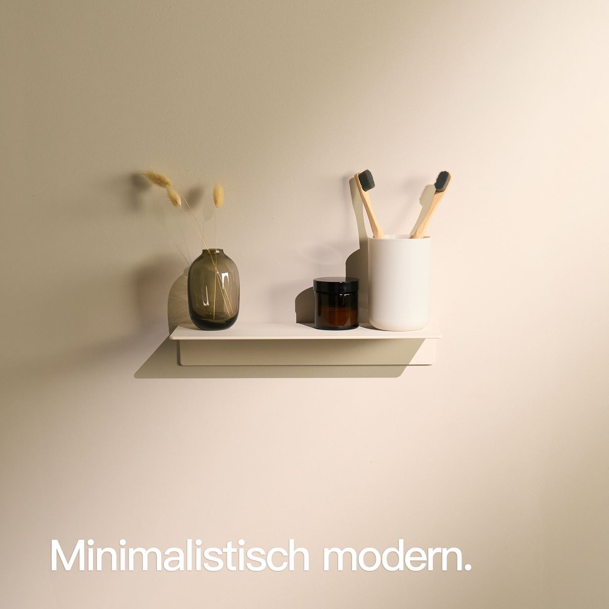 Designfabrik Hamburg Wandregal ohne Bohren zum Kleben. Badablage kleben weiß