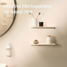Designfabrik Hamburg Wandregal ohne Bohren zum Kleben. Badablage kleben weiß