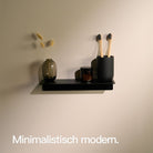 Designfabrik Hamburg Wandregal ohne Bohren zum Kleben. Badablage kleben schwarz