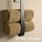 Designfabrik Hamburg vertikaler Gästehandtuchhalter zum Kleben ohne Bohren schwarz