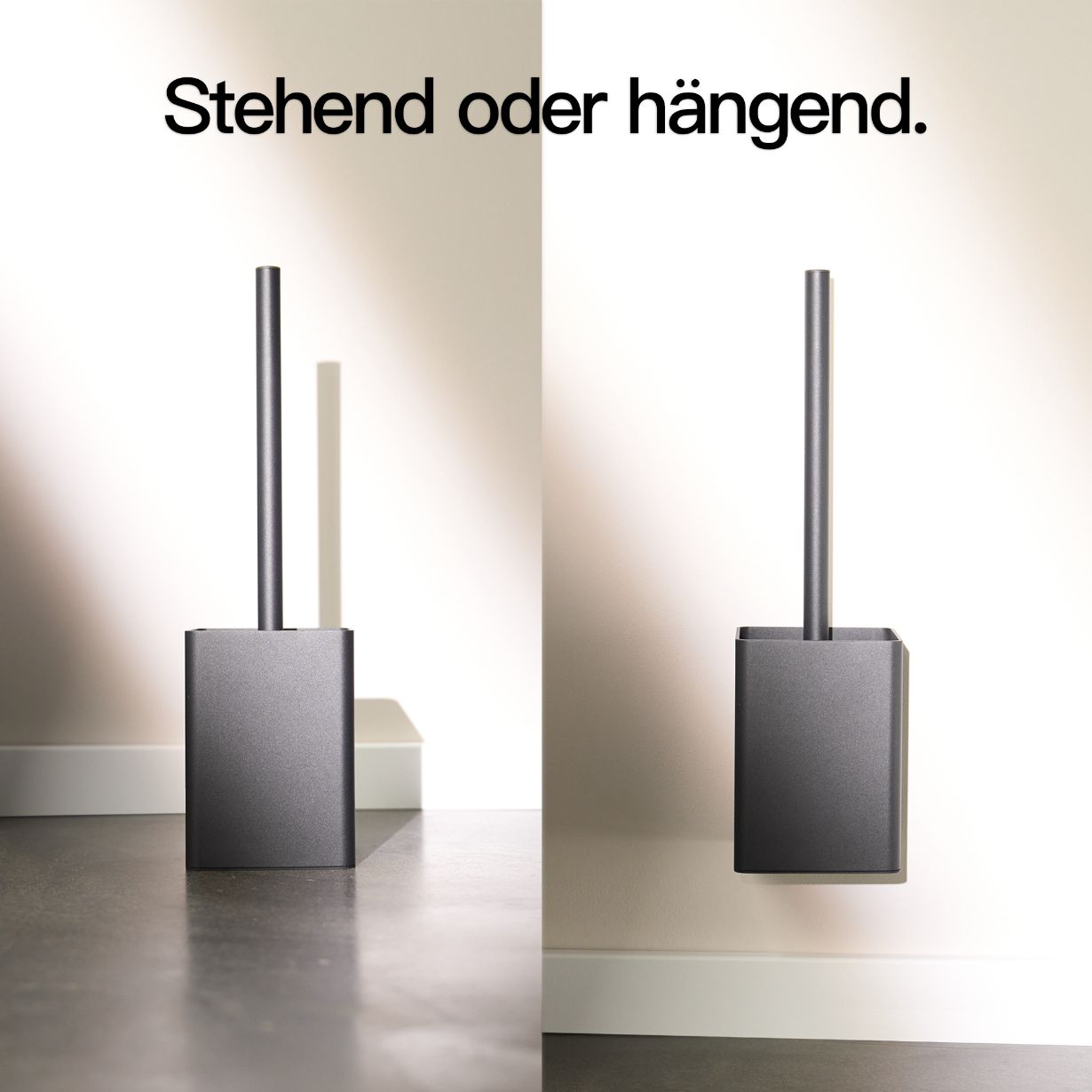 Designfabrik Hamburg hochwertiger Toilettenbürstenhalter mit Silikonbürste und Metallhalter