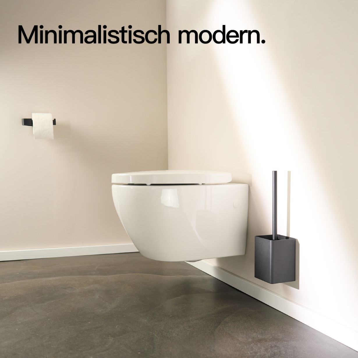 Designfabrik Hamburg hochwertiger Toilettenbürstenhalter mit Silikonbürste und Metallhalter