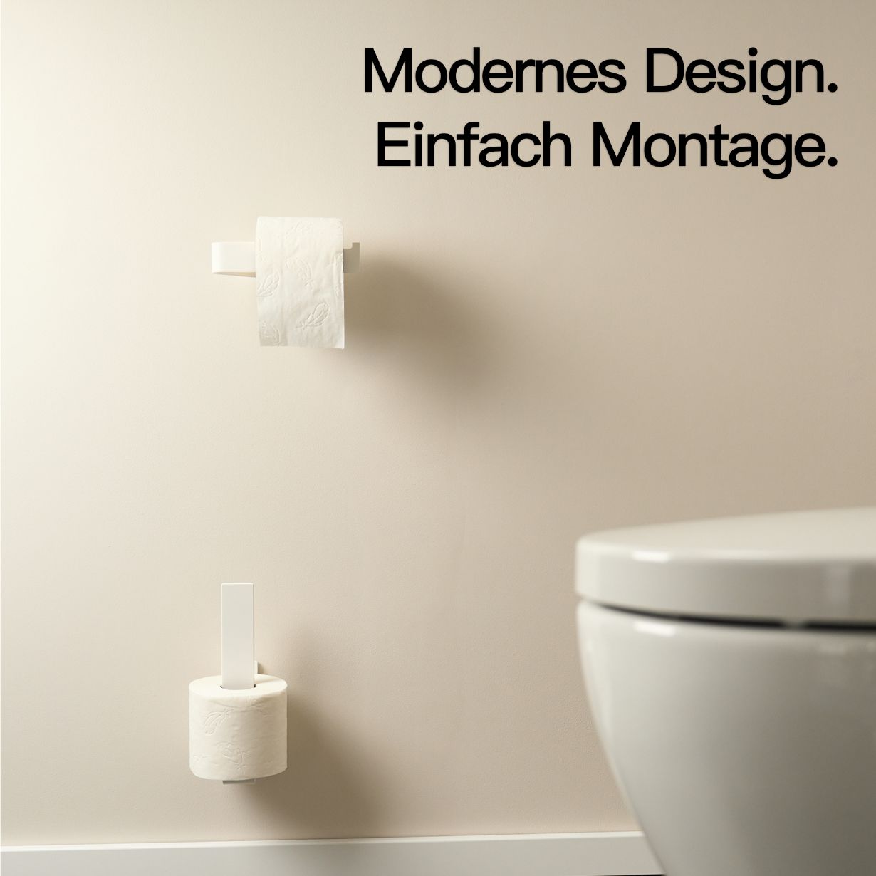 Designfabrik Hamburg Ersatzrollenhalter für Klopapier zum Kleben ohne Bohren mittels 3M Markenklebeband