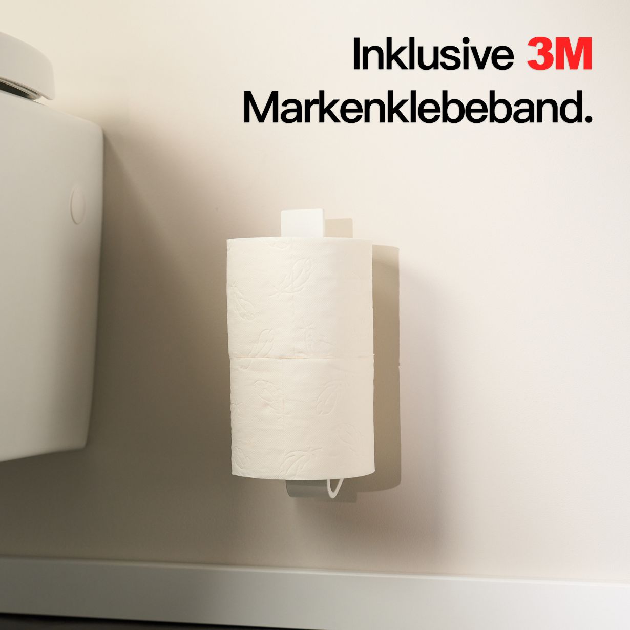 Designfabrik Hamburg Ersatzrollenhalter für Klopapier zum Kleben ohne Bohren mittels 3M Markenklebeband