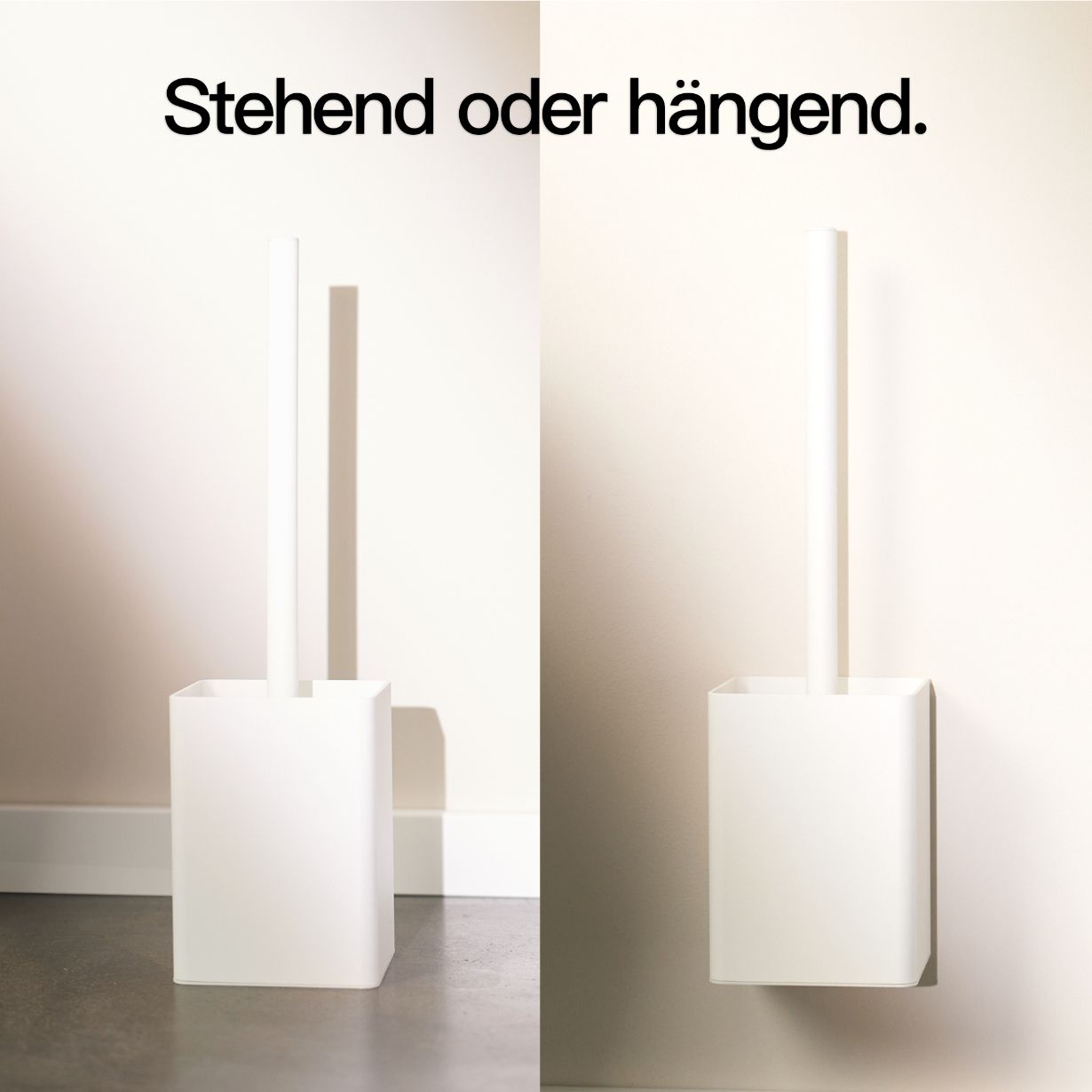 Designfabrik Hamburg hochwertiger Toilettenbürstenhalter mit Silikonbürste und Metallhalter