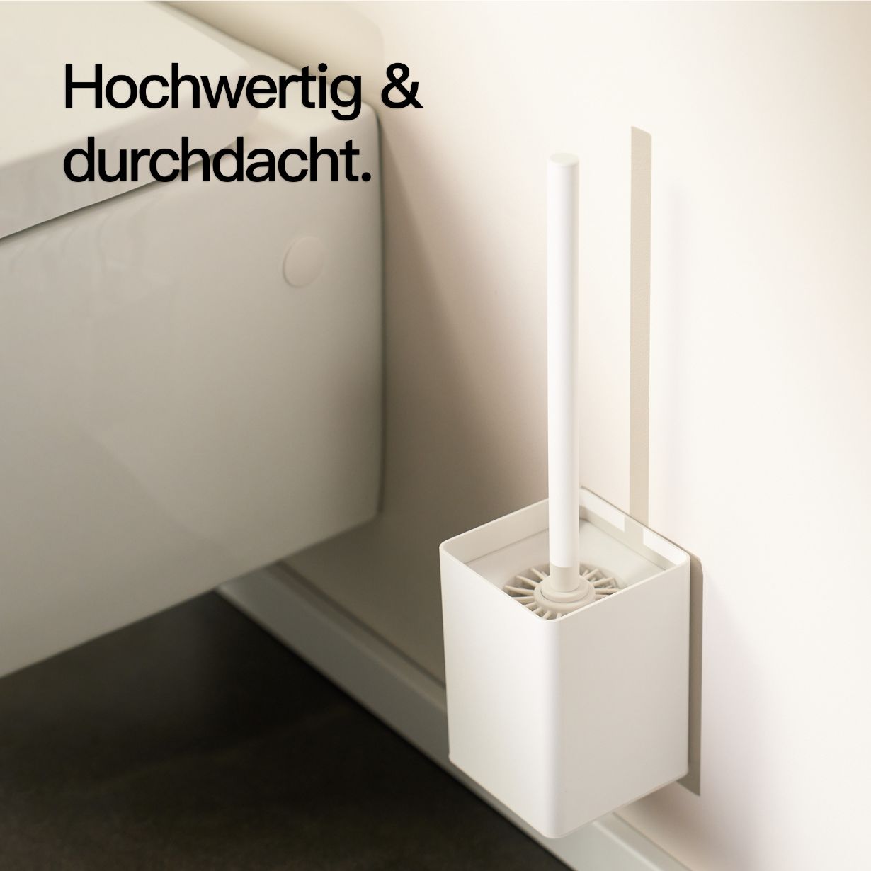 Designfabrik Hamburg hochwertiger Toilettenbürstenhalter mit Silikonbürste und Metallhalter