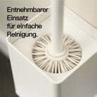 Designfabrik Hamburg Toilettenbürste aus Silikon mit Metallhalter und entnehmbarem Einsatz zu vereinfachten Reinigung weiß