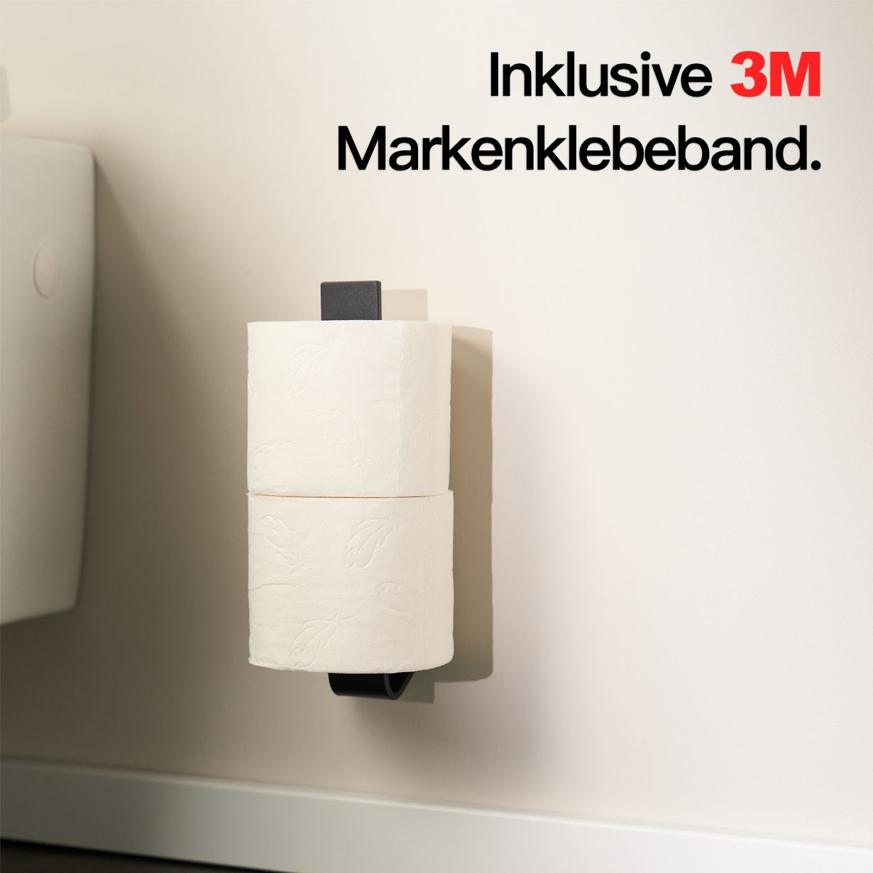 Designfabrik Hamburg Ersatzrollenhalter für Klopapier zum Kleben ohne Bohren mittels 3M Markenklebeband