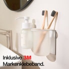 Designfabrik Hamburg Zahnbürstenhalter selbstklebend ohne Bohren aus Glas und Edelstahl
