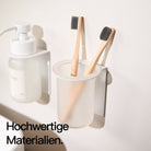 Designfabrik Hamburg Zahnbürstenhalter selbstklebend ohne Bohren aus Glas und Edelstahl