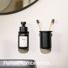 Designfabrik Hamburg Zahnbürstenhalter selbstklebend ohne Bohren aus Glas und Edelstahl
