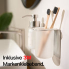 Designfabrik Hamburg Zahnbürstenhalter selbstklebend ohne Bohren aus Glas und Edelstahl