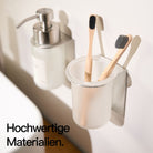 Designfabrik Hamburg Zahnbürstenhalter selbstklebend ohne Bohren aus Glas und Edelstahl