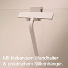 Designfabrik Hamburg Duschabzieher aus Silikon mit zwei verschiedenen Halterungen für Wand und Duschwand beige