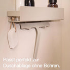Designfabrik Hamburg Duschabzieher aus Silikon mit zwei verschiedenen Halterungen für Wand und Duschwand beige