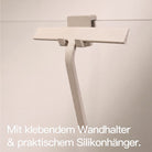 Designfabrik Hamburg Duschabzieher aus Silikon mit zwei verschiedenen Halterungen für Wand und Duschwand beige