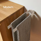 Designfabrik Hamburg doppelarmiger Handtuchhalter zur Schraubmontage in minimalistischem Design aus Metall beige