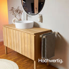 Designfabrik Hamburg doppelarmiger Handtuchhalter zur Schraubmontage in minimalistischem Design aus Metall beige