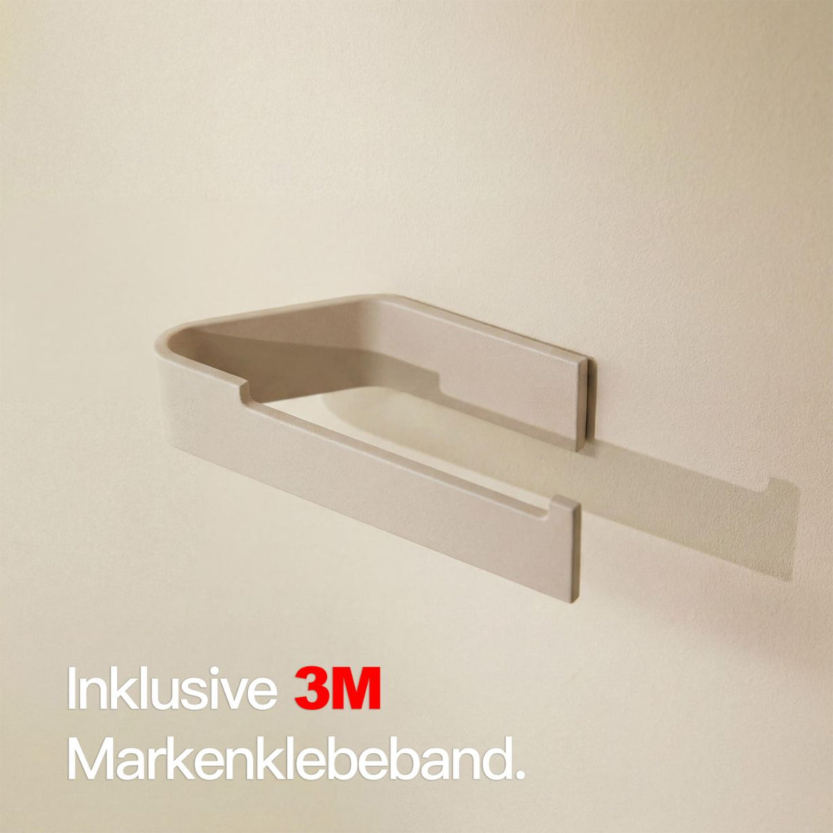 Designfabrik Hamburg Toilettenpapierhalter ohne Bohren zur Wandmontage beige 
