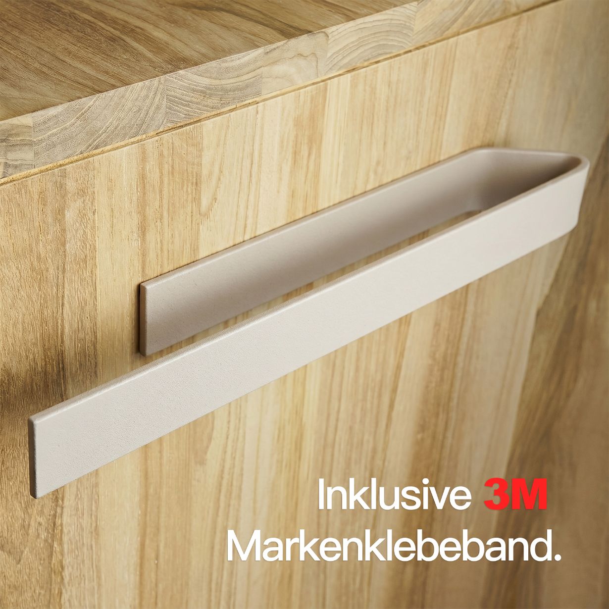 Designfabrik Hamburg selbstklebender Handtuchhalter ohne Bohren Beige