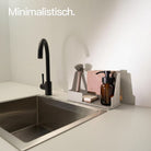Designfabrik Hamburg Spülcaddy als Küchenorganizer Metall und Silikonboden beige