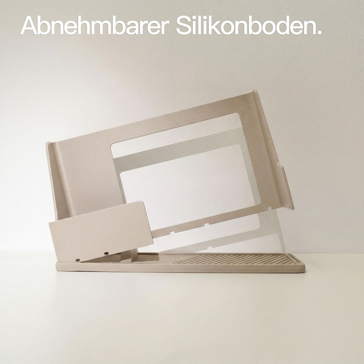 Designfabrik Hamburg Spülcaddy als Küchenorganizer Metall und Silikonboden beige
