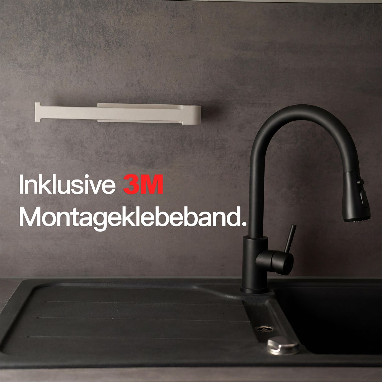 Designfabrik Hamburg Küchenrollenholter ohne bohren für die Küchenrückwand beige