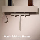 Designfabrik Hamburg Duschablage ohne Bohren zum Ankleben, rostfrei mit verschiebbaren Haken Beige