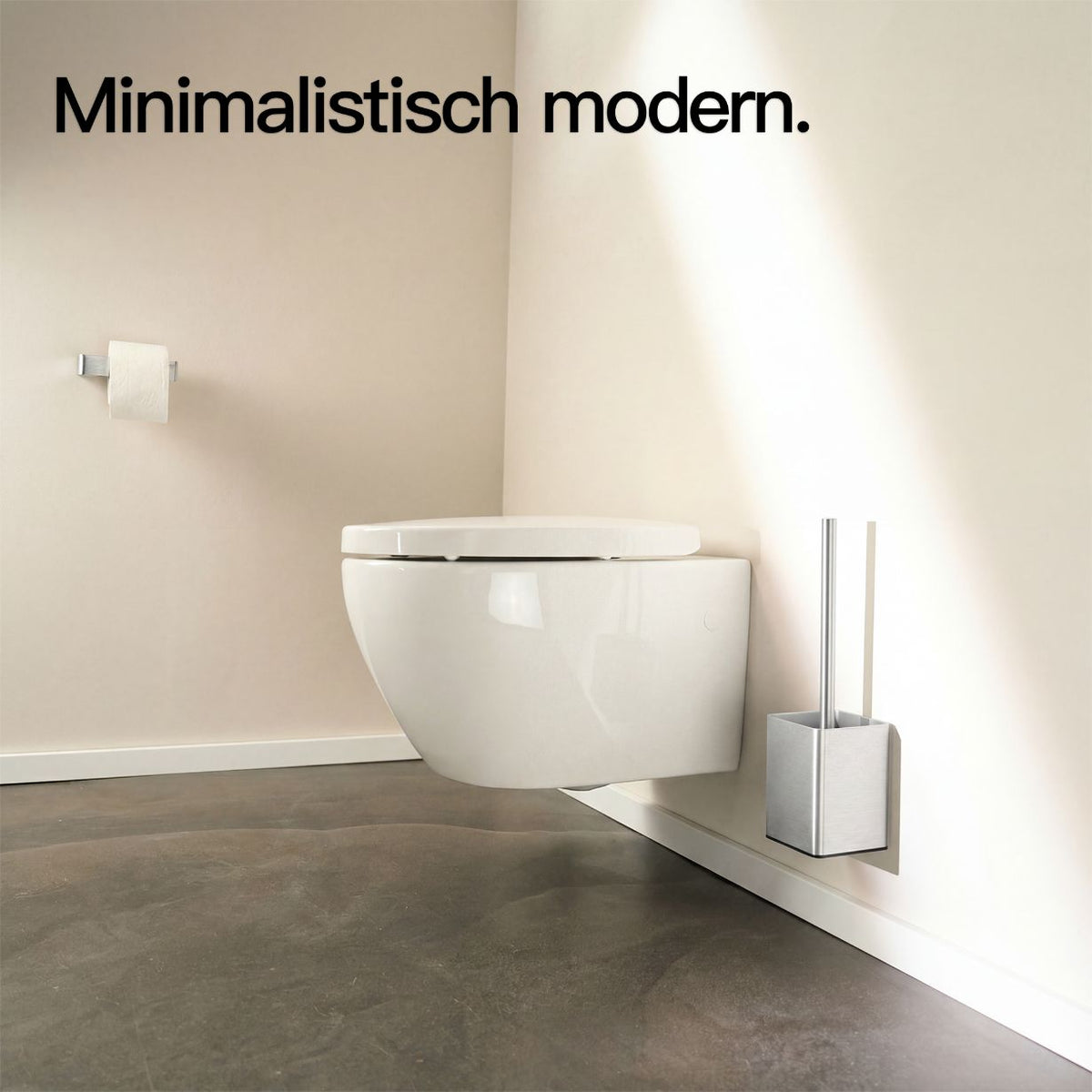 Designfabrik Hamburg Toilettenbürste aus Silikon mit Metallgehäuse gebürstet silber