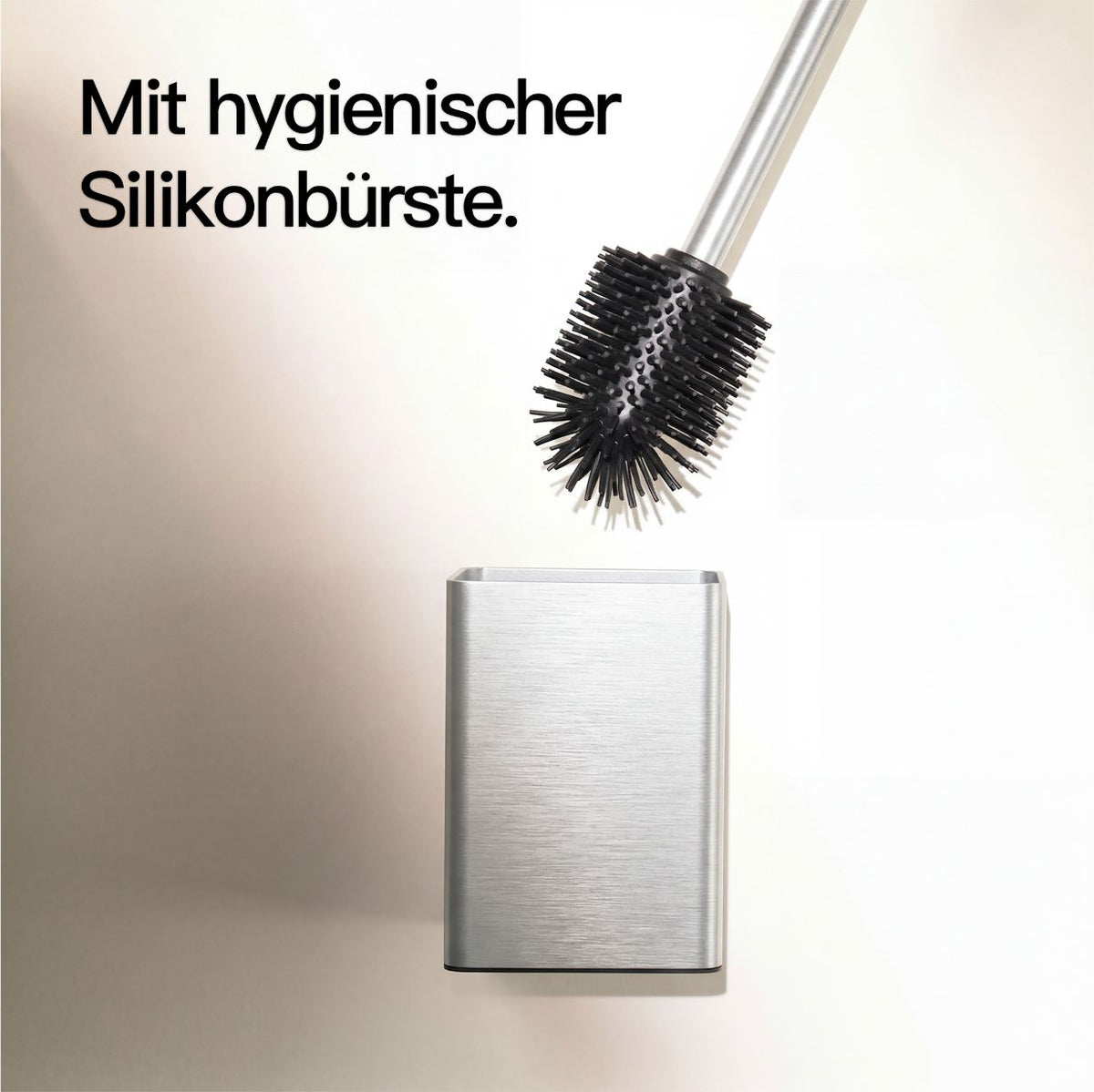 Designfabrik Hamburg Toilettenbürste aus Silikon mit Metallgehäuse gebürstet silber
