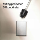 Designfabrik Hamburg Toilettenbürste aus Silikon mit Metallgehäuse gebürstet silber