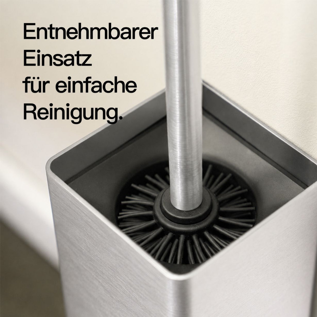 Designfabrik Hamburg Toilettenbürste aus Silikon mit Metallgehäuse gebürstet silber