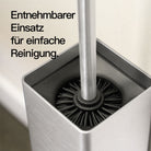 Designfabrik Hamburg Toilettenbürste aus Silikon mit Metallgehäuse gebürstet silber
